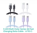 JOYROOM S-A14 Multi-Color Series 3A Fast Charging Data Cable (USB-A to USB-C)