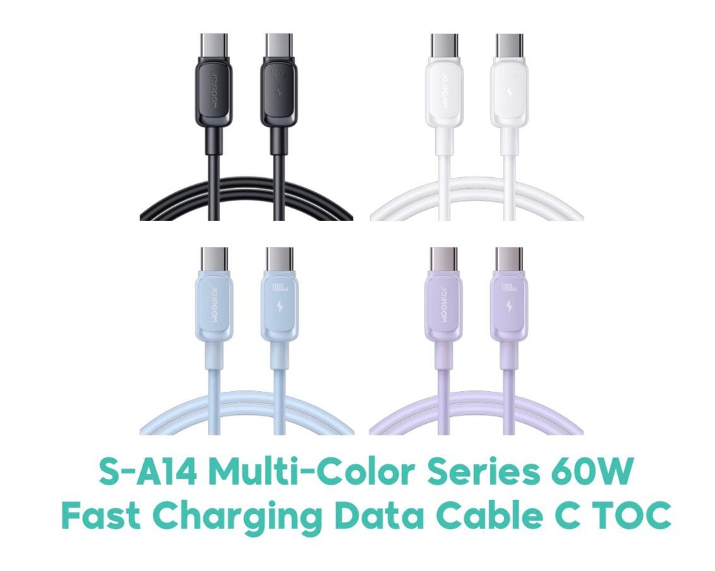 JOYROOM S-A14 Multi-Color Series 60W Fast Charging Data Cable (USB-C to USB-C)