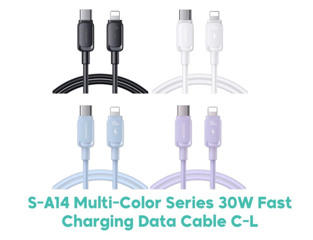 JOYROOM S-A14 Multi-Color Series 30W Fast Charging Data Cable (USB-C to Lightning)