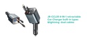 JOYROOM JR-CCL05 4-in-1 Retractable Car Charger with Built-in USB-C & Lightning Cables