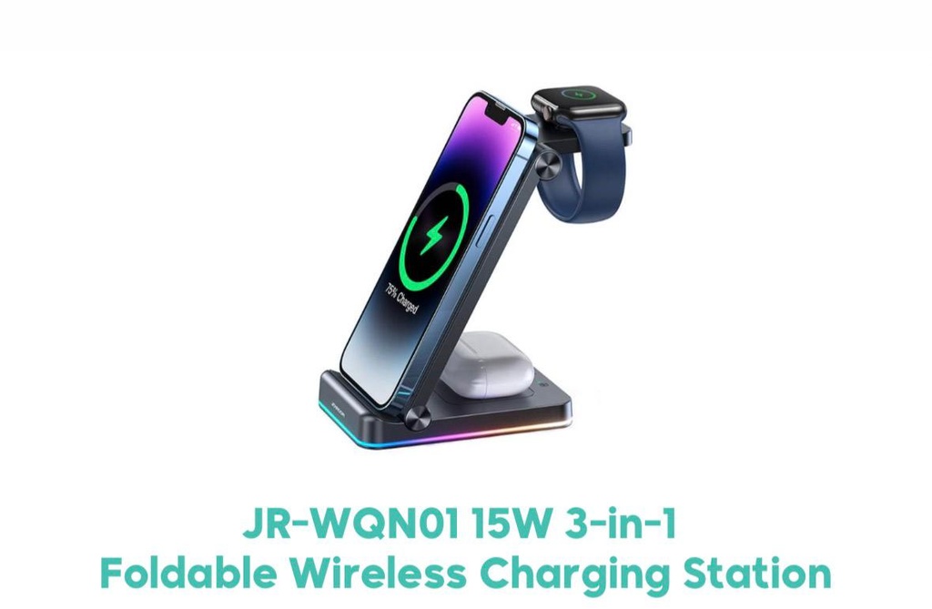 JOYROOM JR-WQN01 15W 3-in-1 Foldable Wireless Charging Station