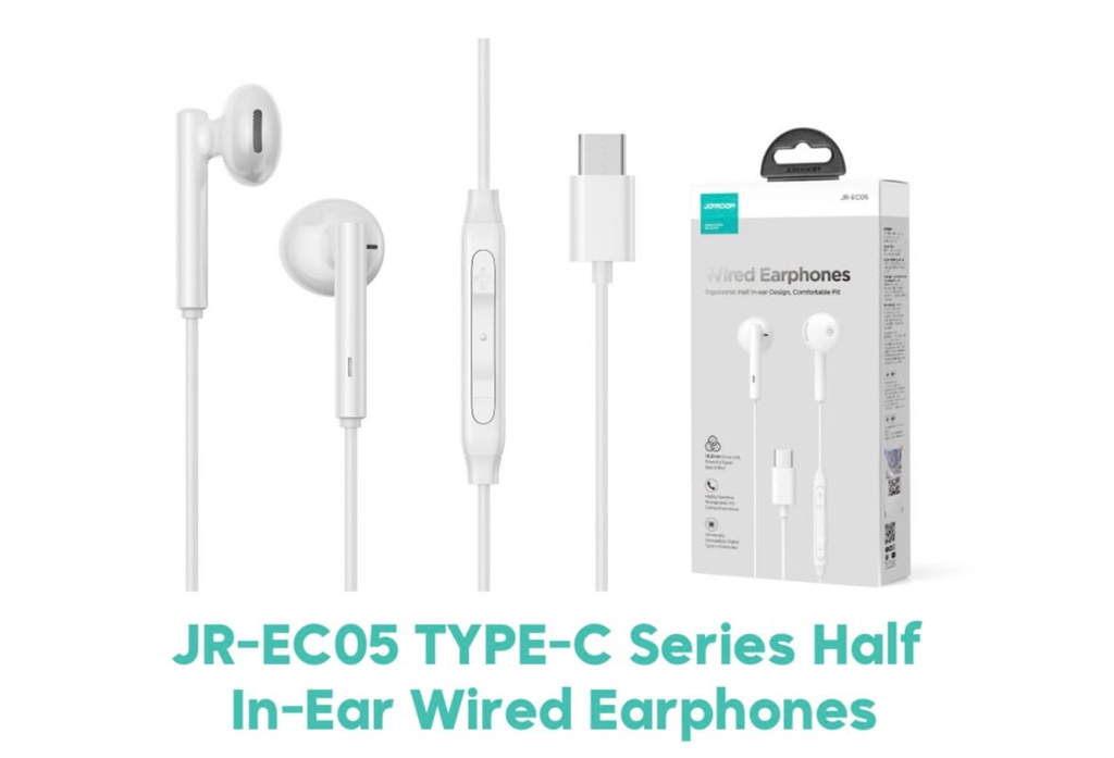 JOYROOM JR-EC05 Type-C Half In-Ear Wired Earphones