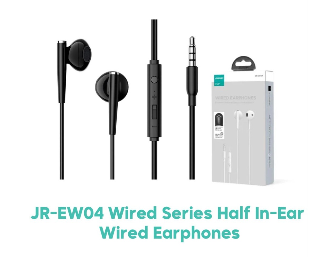 JOYROOM JR-EW04 Wired Series Half In-Ear Earphones (Black)