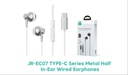 JOYROOM JR-EC07 Type-C Series Metal Half In-Ear Wired Earphones (Silver)