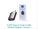 JOYROOM S-H151 Type-C Male to USB Female OTG Adapter (Maroon)
