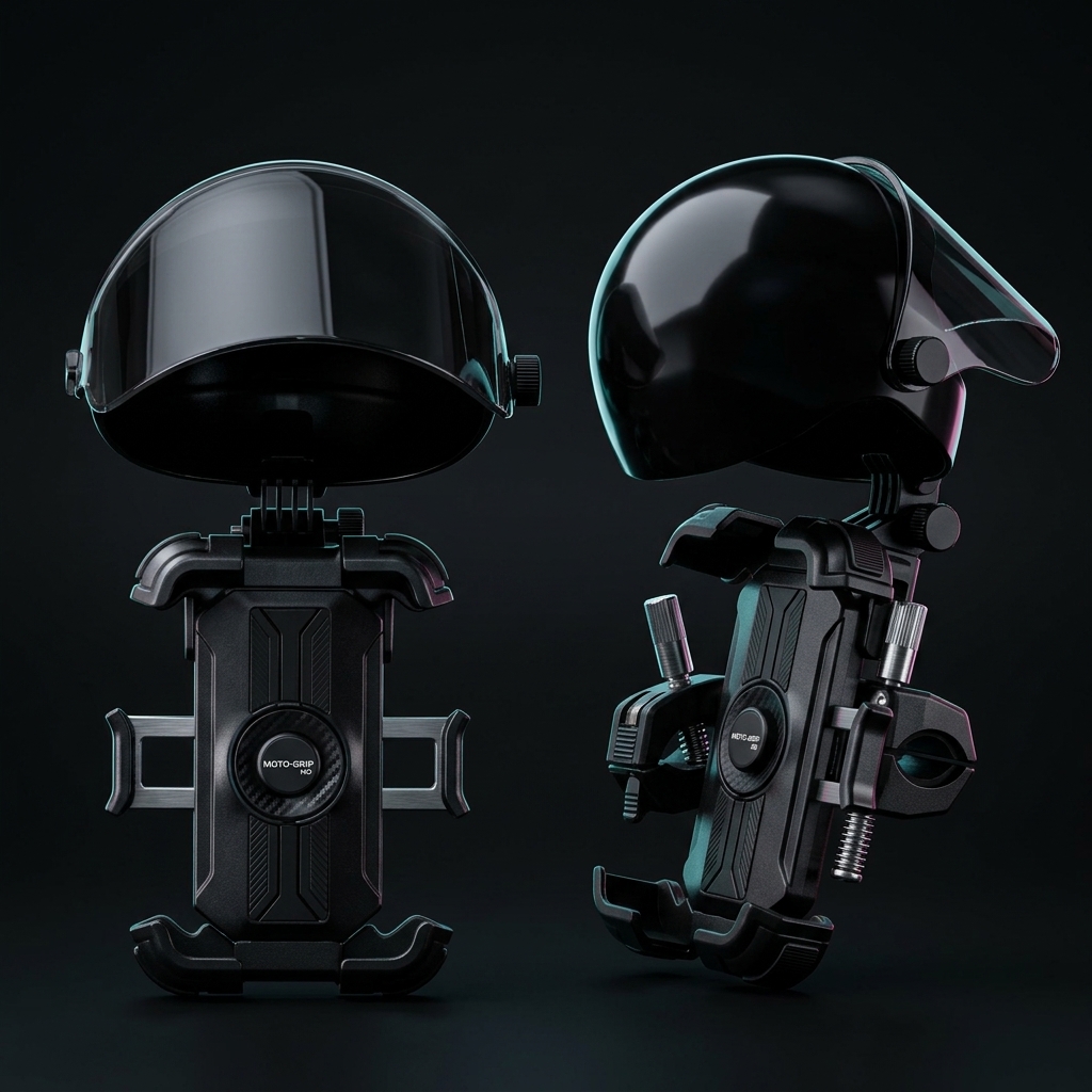 Universal Motorcycle Phone Holder with Sun Visor