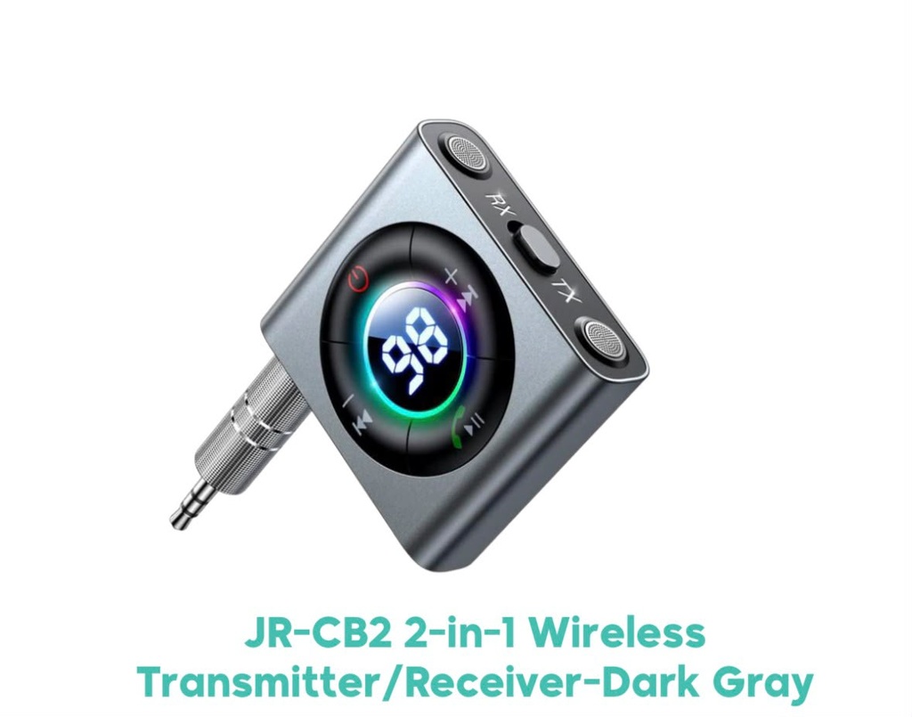 JOYROOM JR-CB2 2-in-1 Wireless Transmitter & Receiver (Dark Gray)