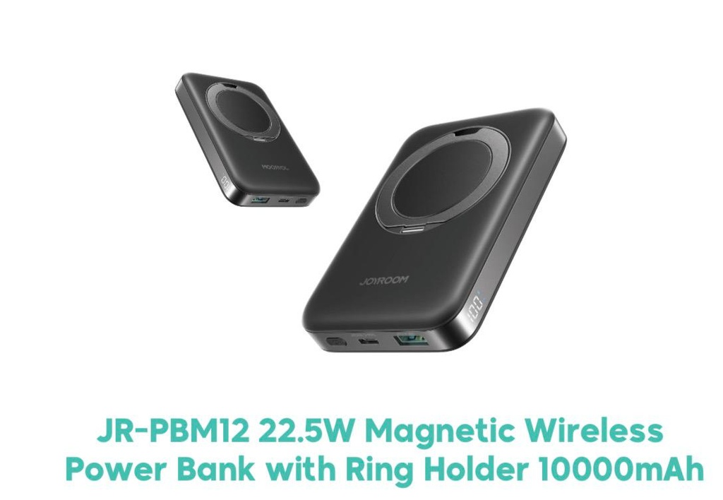 JOYROOM JR-PBM12 22.5W Magnetic Wireless Power Bank with Ring Holder 10000mAh